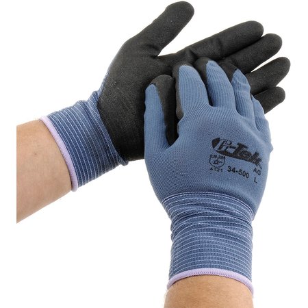 PIP G-Tek Nitrile MicroSurface Nylon Grip Gloves, Blue/Black, XL, 12PK 34-500/XL